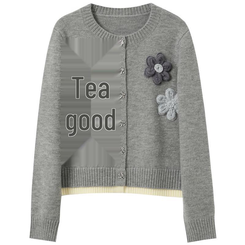 Sancai 2025 Autumn Floral Knit Cardigan Sweater