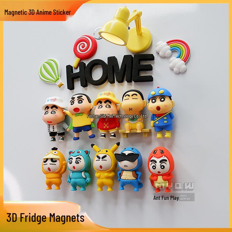 2025 Crayon Shin-chan 3D Cartoon Anime Refrigerator Magnet