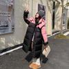 Autumn Winter Thicken Warm Parka Women Casual Contrast Color Big Pocket Loose Long Hooded Coat Jackets Outwear