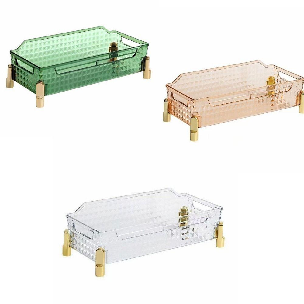 Luxury Makeup Holder Transparent Storage Rack Multi-functional Storage Tray  Living Room Decor