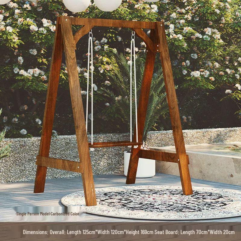 Outdoor Solid Wood Garden Swing Chair