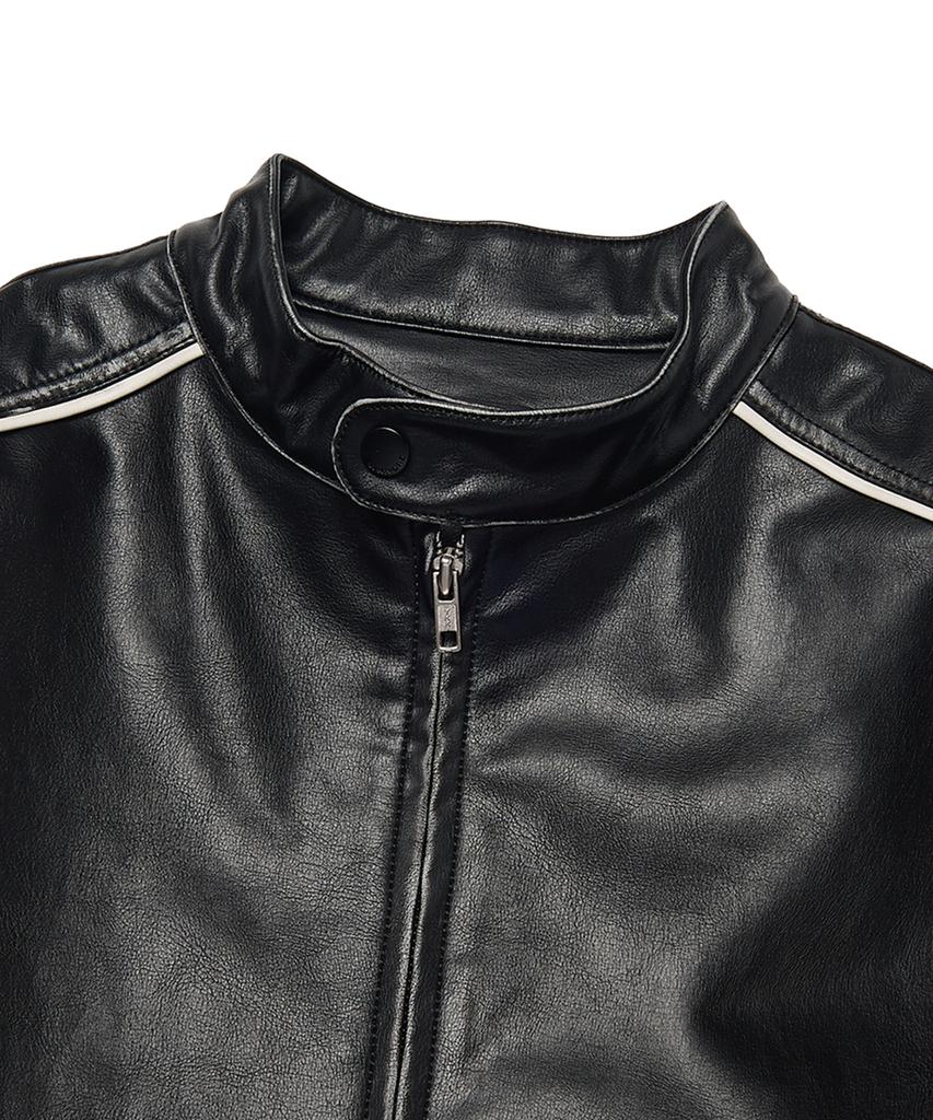 Wkndrs Washed Leather Jk (Black)