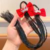 1/2pcs Cute Headwear Girls New Year Headdress Rubber Bands Children's Bow Wig  Birthday Gifts