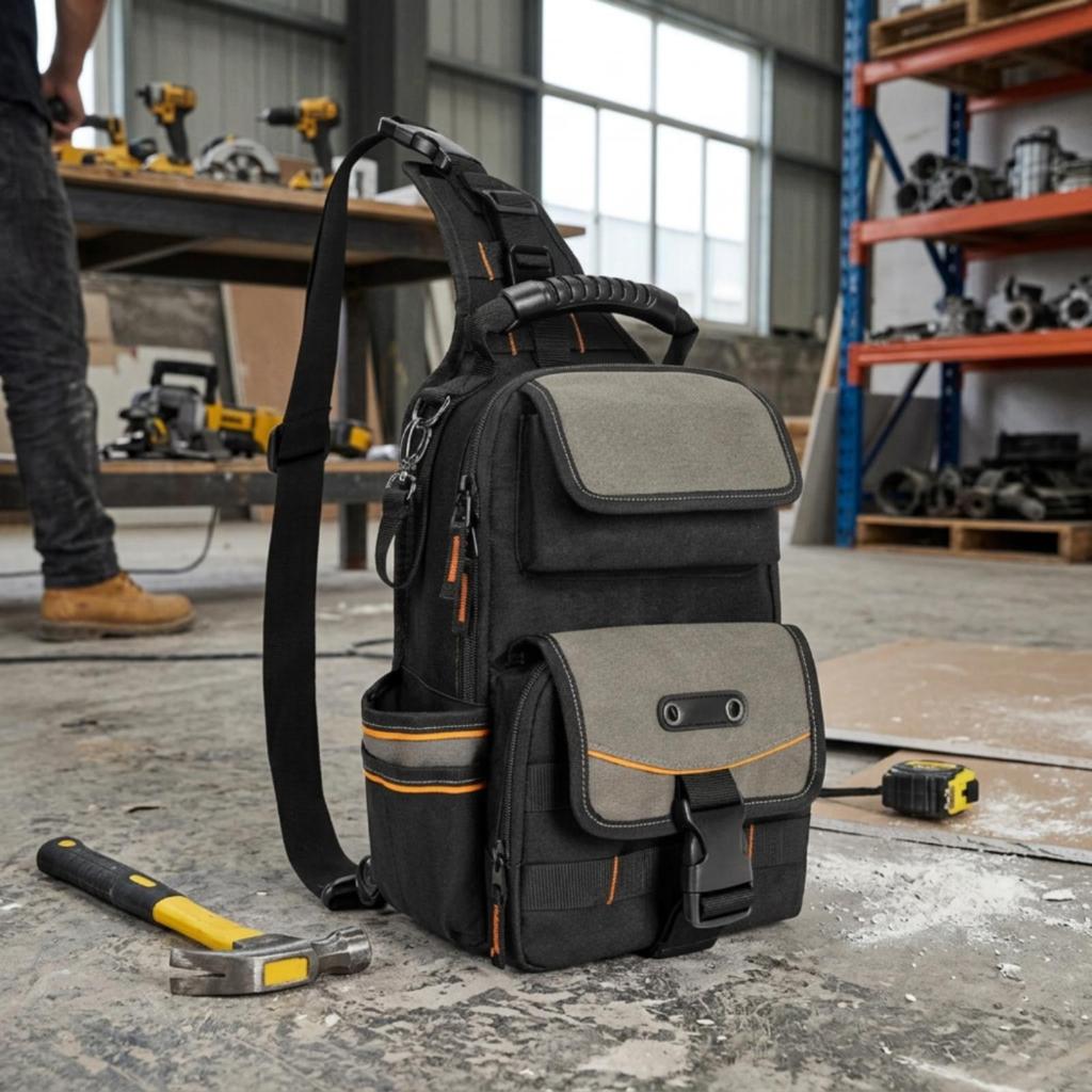 Tool Bag with Shoulder Strap Zippered for Job-Site