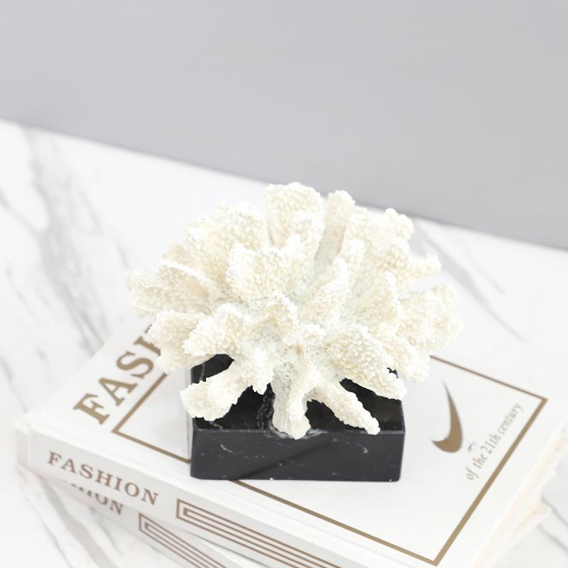 Modern minimalist geometric resin white coral art decorative ornaments porch study TV cabinet home decor