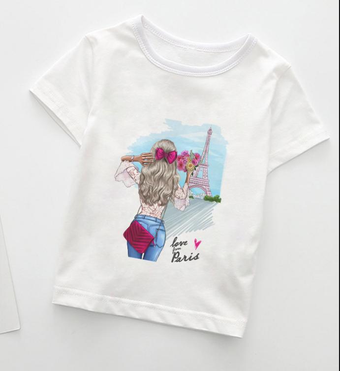 Summer Boys  Kids Fashion Girl Tshirts Casual Wear Lovely Cozy Boys T Shirt Round Neck Polyester Fabric Girls Clothes
