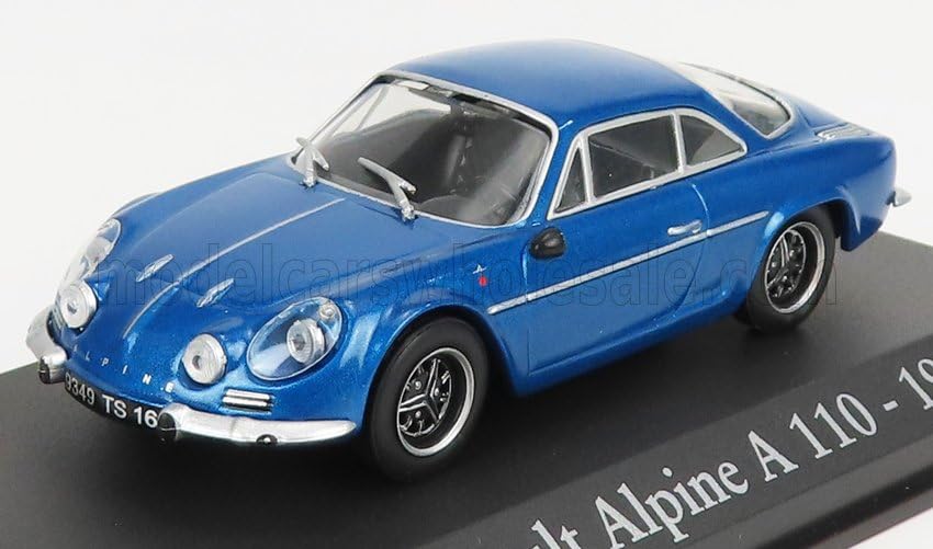 Renault Alpine A110 Miniature Car 1/43 Scale 1969 (Black Wheels) with Case