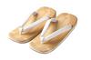 Edoten Geta Sandals, Made In Japan, Yellow Tatami Fabric, Non-Slip Candy Soles, White Straps, Size 3L (XXL)
