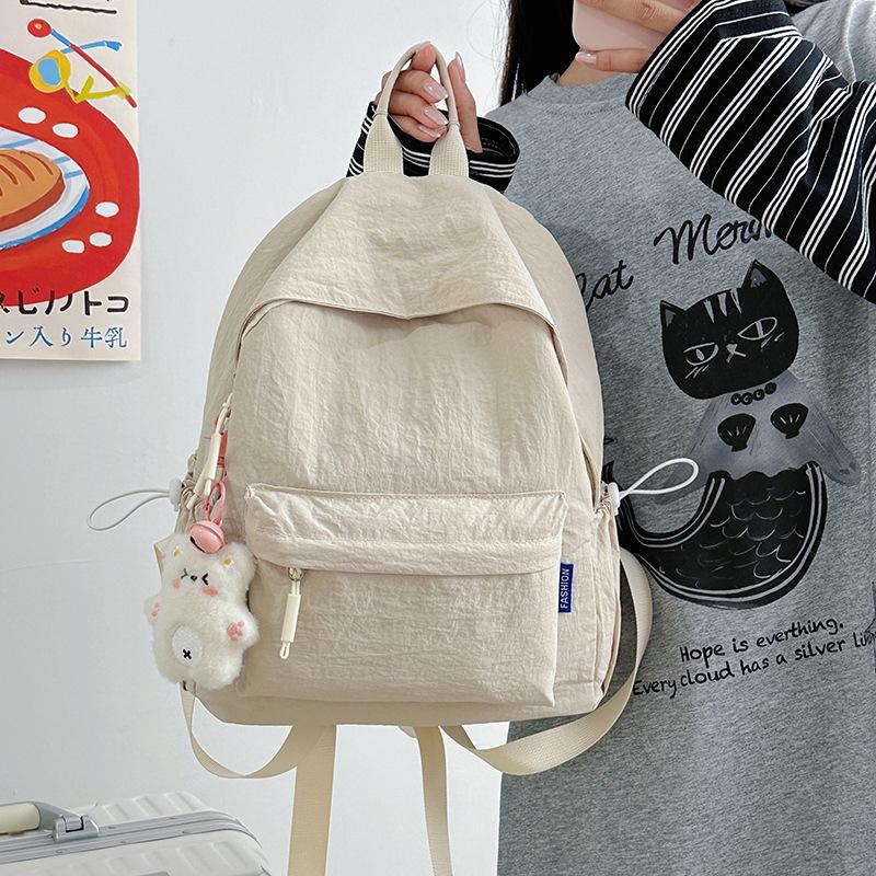 Simple Japanese backpack women 2025 new casual ins wind backpack junior high school student schoolbag