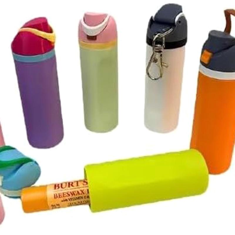 Creative Cute Bottle Key Chain Pendant 3D Printed Lip Balm Holder Bottle Key Chain Bag Decoration Craft Gift Keychain Car Gifts
