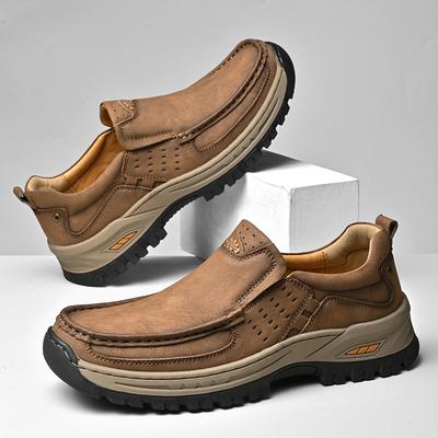 Modische weiche handgefertigte Leder Herrenschuhe Lässige Outdoor Slip-On Loafer Schuhe Flats Mokassins Wanderschuhe Rutschfest