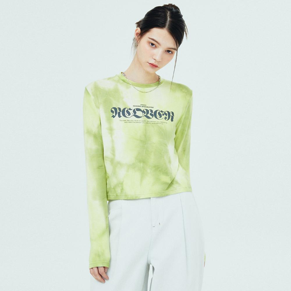 Uncover Roman Typo Tiedye Long Sleeve-Yellow Free