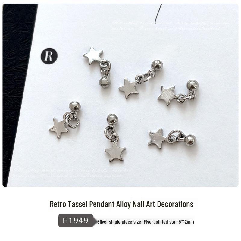 Chrome Hearts Cross Pendant Nail Art: Star, Moon, Butterfly Wearable Nail Drill Accessories