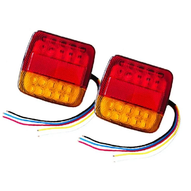 LED Tail Lights 12V Waterproof Brake Stop Lights for Truck Trailer Caravans - 2PCS High Brightness Durable Rear Lamps