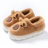 Cotton slippers autumn and winter home bag heel cartoon cotton mop warm velvet shoes platform couple hair slippers