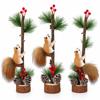 Foam Squirrel Ornaments Wood Christmas Tabletop Ornament Vintage Christmas Tree Pendant  Gift