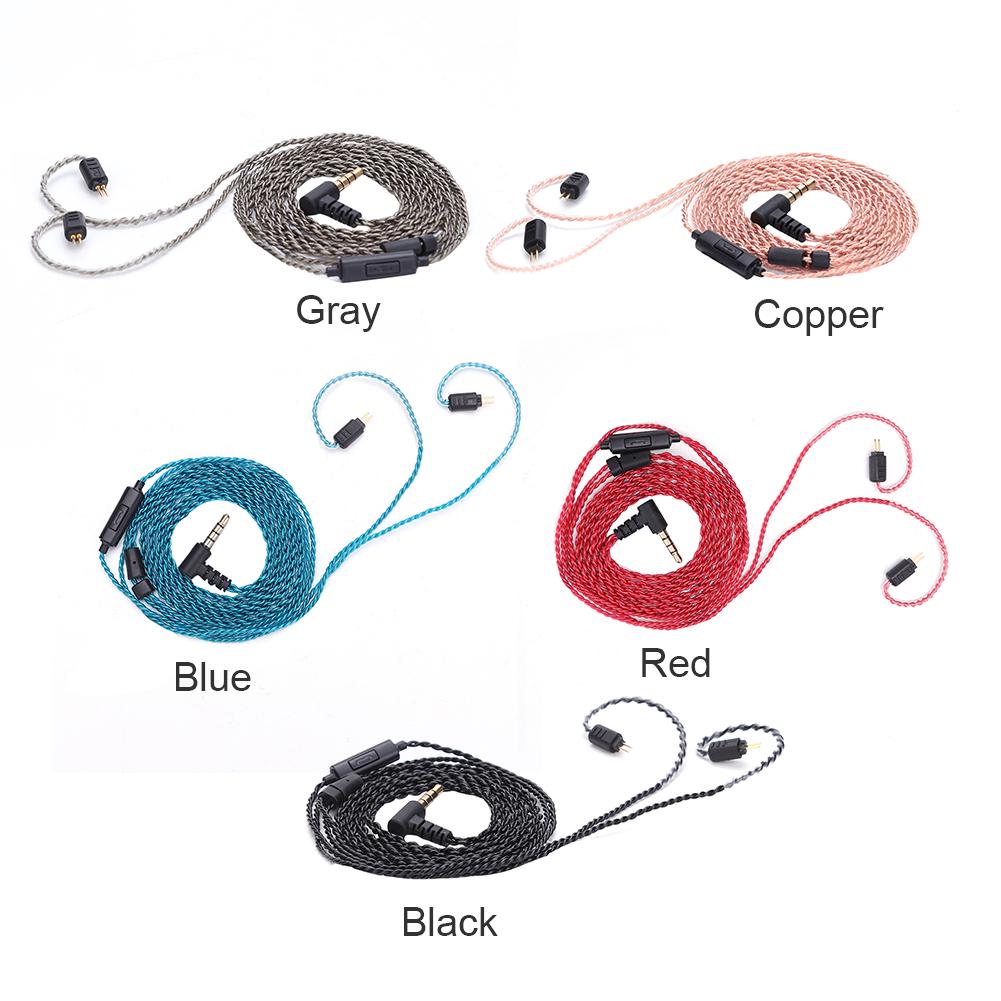 0.78mm 2 Pin Upgrade Replacement Earphone Cable Single Crystal Copper with Mic Audio Upgrade Cable for Weston 1964 UE3X UE18 W4R