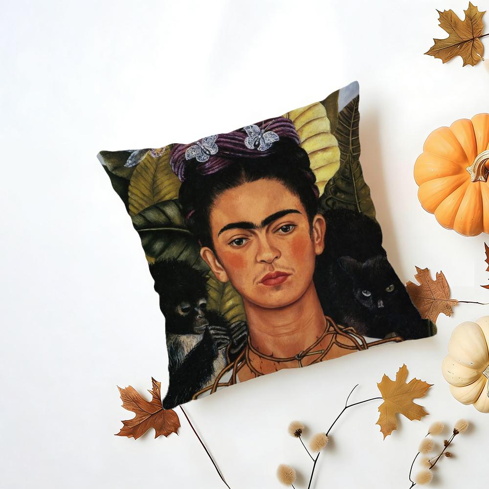 FFrida KKahlo Cushion Cover Iceland Washable Linen Soft  for Daily Sofa Bed Home Room Decor