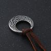 Stainless Steel Celtic Knot Round Pendant Necklace for Men & Women - Viking Adjustable Rope Chain Jewelry with Norse Triquetra Amulet, Pagan
