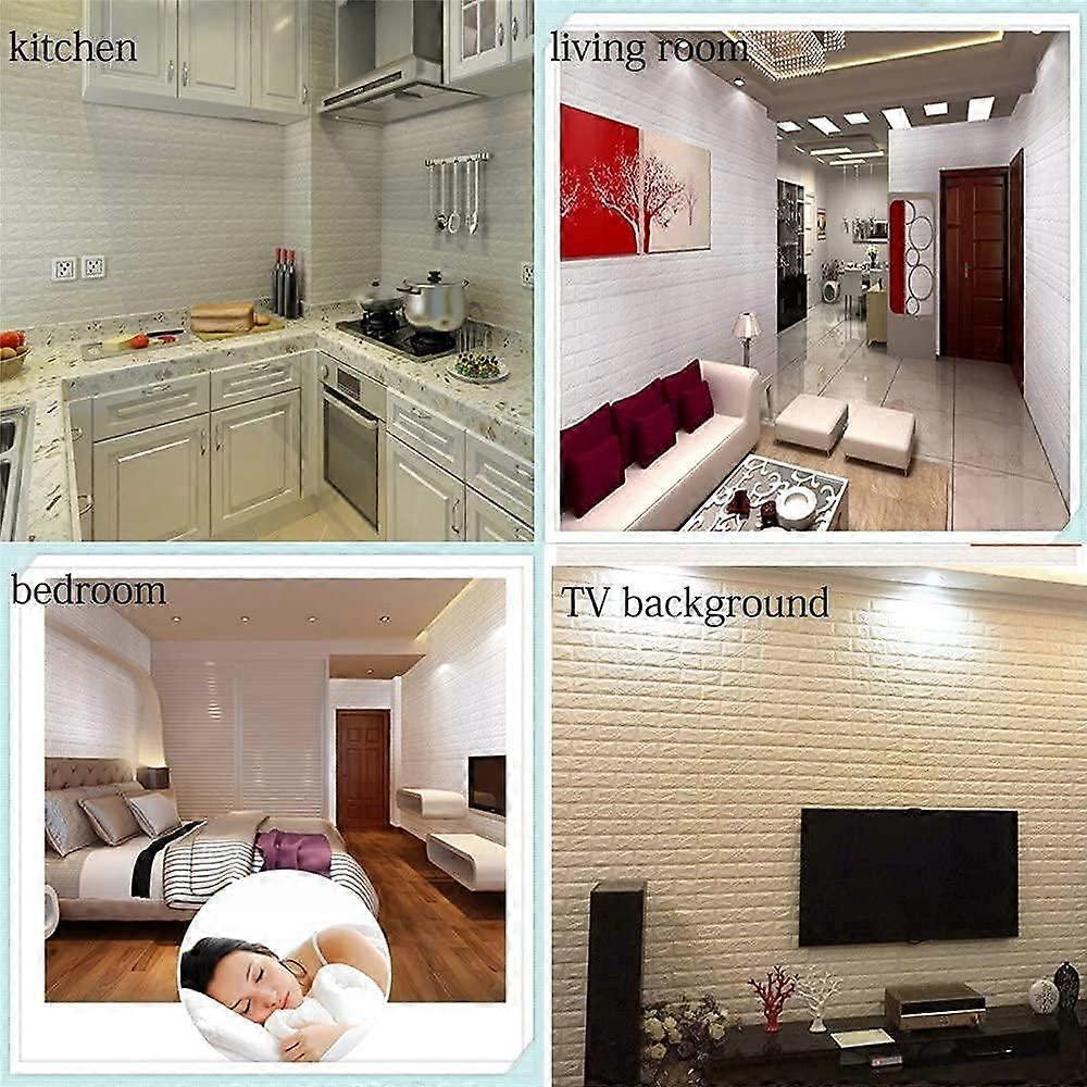 10 PCS 3D Brick Wallpaper, 13×15’’ DIY Self Adhesive Wall Tiles, Waterproof, Home Decoration