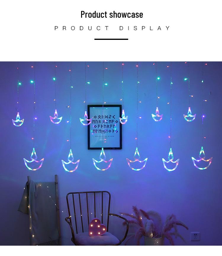 LED Colored String Lights - Indian Diwali Festival Anchor and Curtain Decoration