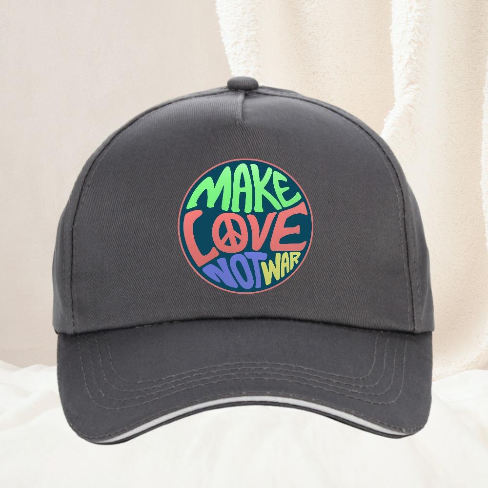 Funny Make Love Not War Creative Printing Baseball Caps Unisex Outdoor Adjustable Hat Casual Sunscreen Caps