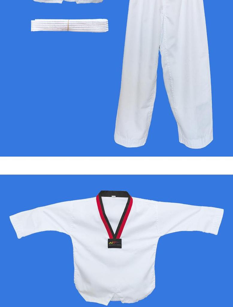Children's Taekwondo Dobok: Breathable, White, Long-Sleeved Set for Martial Arts Training and Competition - Suitable for Spring and Autumn.