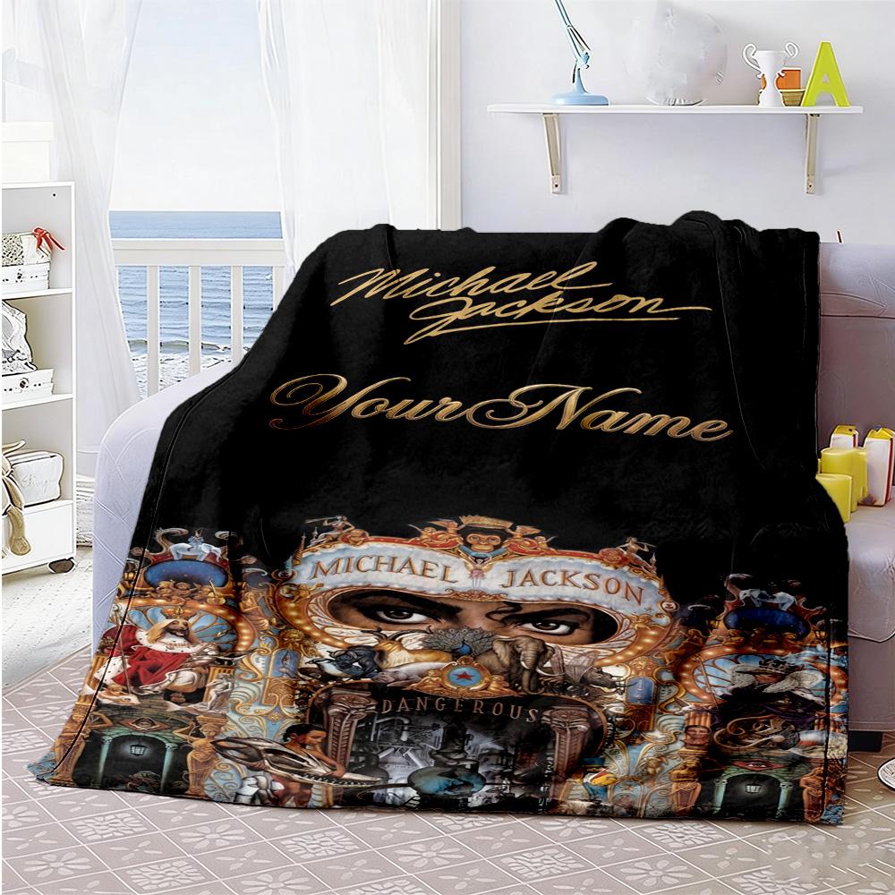 Michael Jackson 199 Customize Your Name Blanket Gift Personalized Blanket Soft & Cozy Great for Office Chair Livingroom Couch Nap for All Occasions