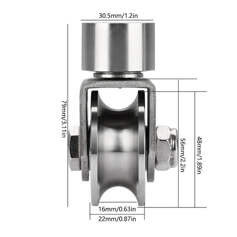 V/H Type Swivel Pulley 304 Steel Tractions Wheel Pulley Block Quiet Pulley Roller Tractions Wheel Slidings Gate Roller