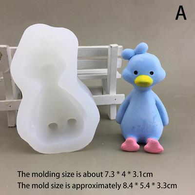 Urocza Kaczka Kreskówkowa 3D Forma Silikonowa DIY Świeca Zapachowa Gips Mydło Forma z Żywicy Ręcznie Robiona Pieczenie Czekoladowa Forma do Ciasta