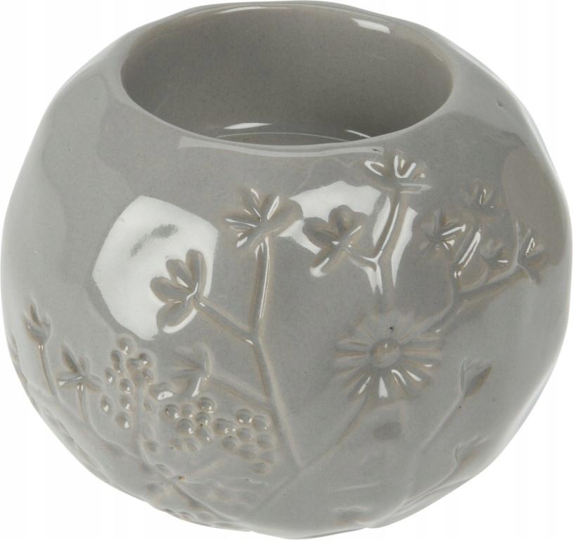 Decorative gray porcelain candlestick 8.8 x 7.2 cm