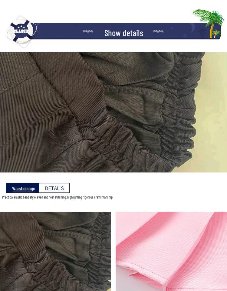 Flickors sommarplisserade kortkjol i collegestil