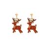 Pinkdudu Women Earrings Zinc Alloy Christmas Tree Snowflake Bear Deer Earrings Minimalist Holiday Jewelry Festive Accessories PD2351
