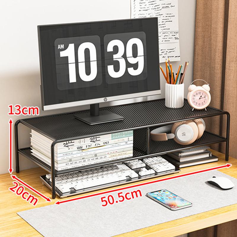 

Двухуровневый держатель для монитора компьютера, подставка-кронштейн для экрана ПК, настольный органайзер для хранения клавиатуры, мыши, ноутбука, полка-подставка