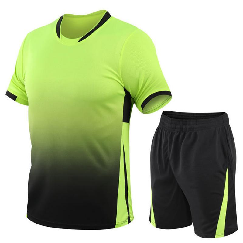 Short-sleeved Sports Suit Quick-drying Breathable Running Suit Gradient Color Large Size Casual Summer Youth Thin Two-piece Suit