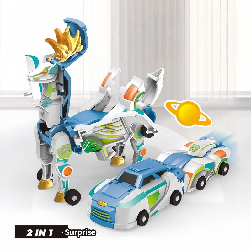 Mars Deer Collision Deformation Car Series 2 in 1 Portable Creative Magnetic Collision Transforming Cars Toys Gift for Kids Boy
