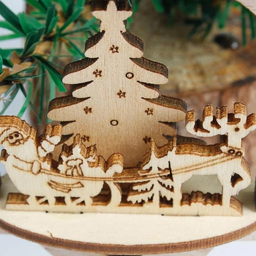 1 Stück Hölzerner Stereoskopischer Weihnachtsbaum Hängeanhänger Kreative Festdekoration