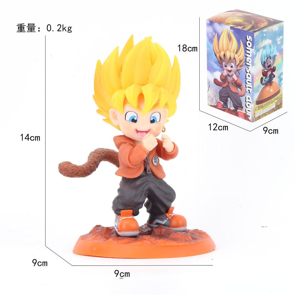 Anime Dragon Ball Characters Goku Super Saiya Figure PVC Q Version Statue Anime Manga Figurine Collection Ornaments Model Toys