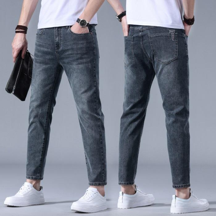 

Тонкие мужские джинсы на весну и лето, эластичные, облегающие, слегка прямые 38