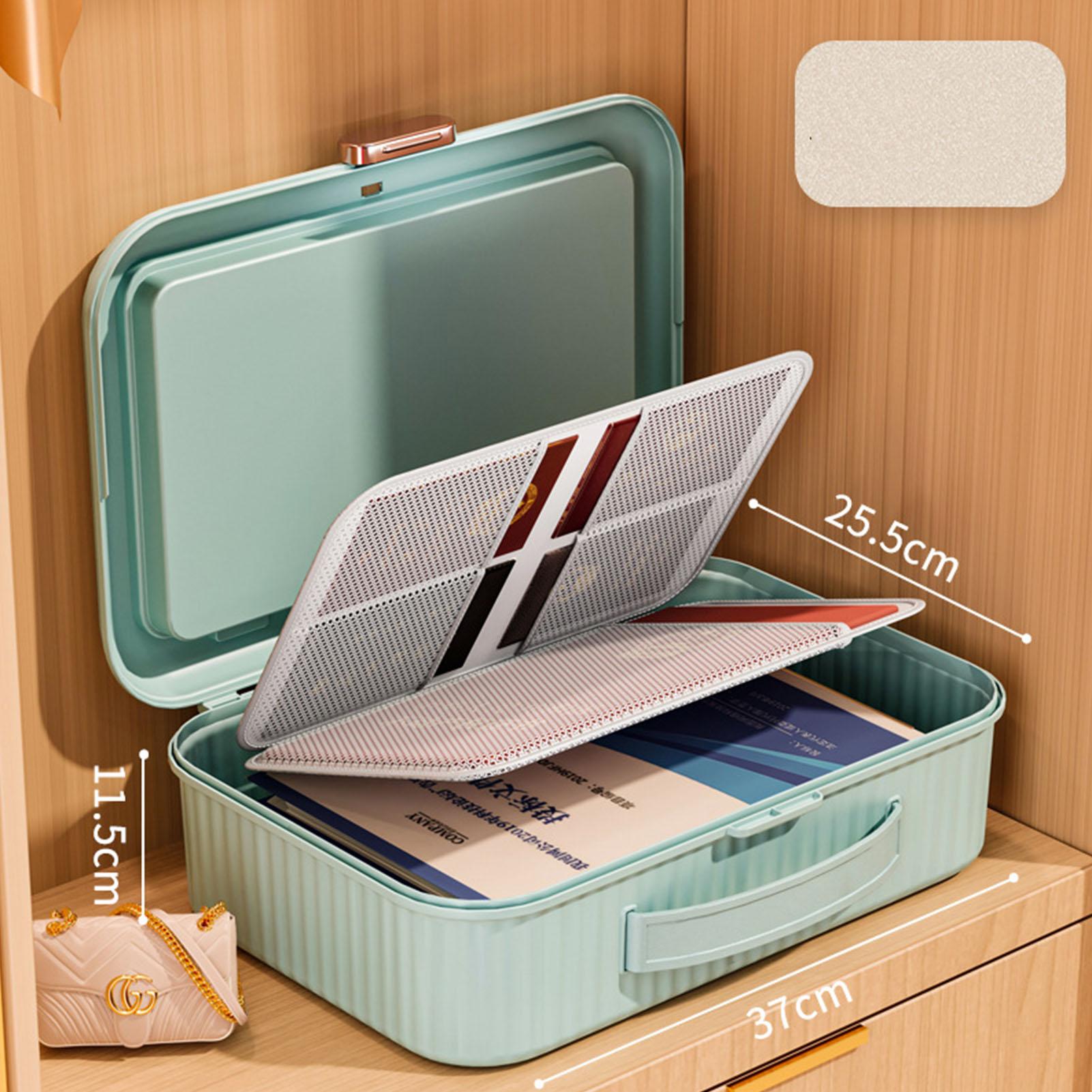 

Багатофункціональний ящик для зберігання документів великої місткості з двошаровою підкладкою, домашній органайзер для сертифікатів світло-зелений колір