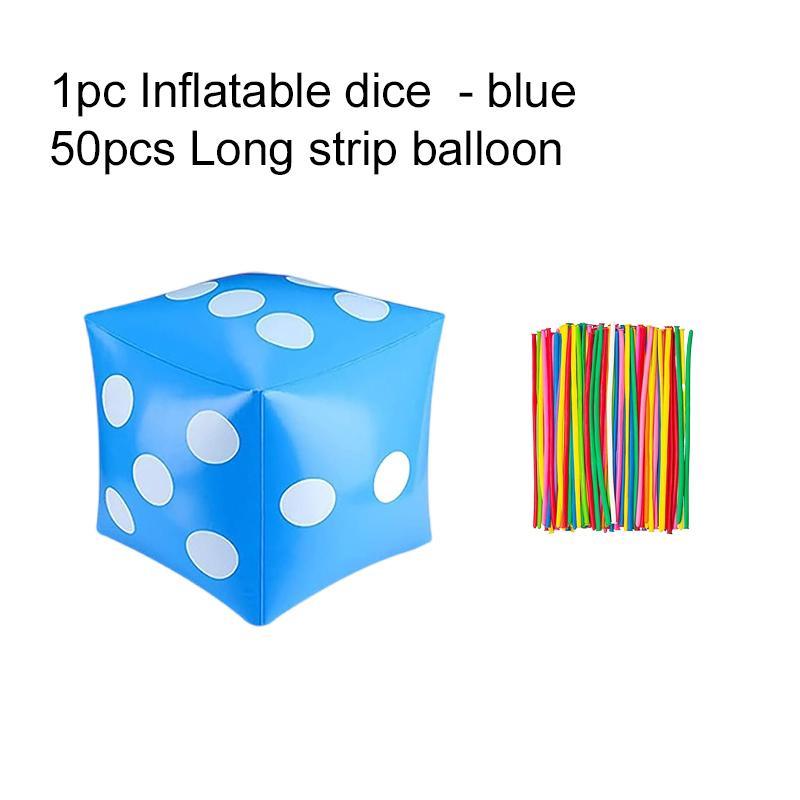 30cm Inflatable Dice Set with Pump Spiral/Long Strip Balloon Festival Gathering Decoration DIY Party Entertainment Supplies TMZ