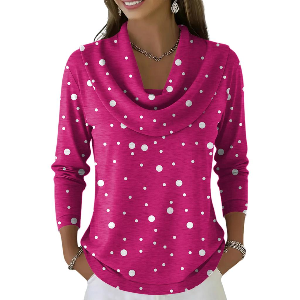 Women's Casual And Fashionable Round Neck Long Sleeved Printed Top Sweater