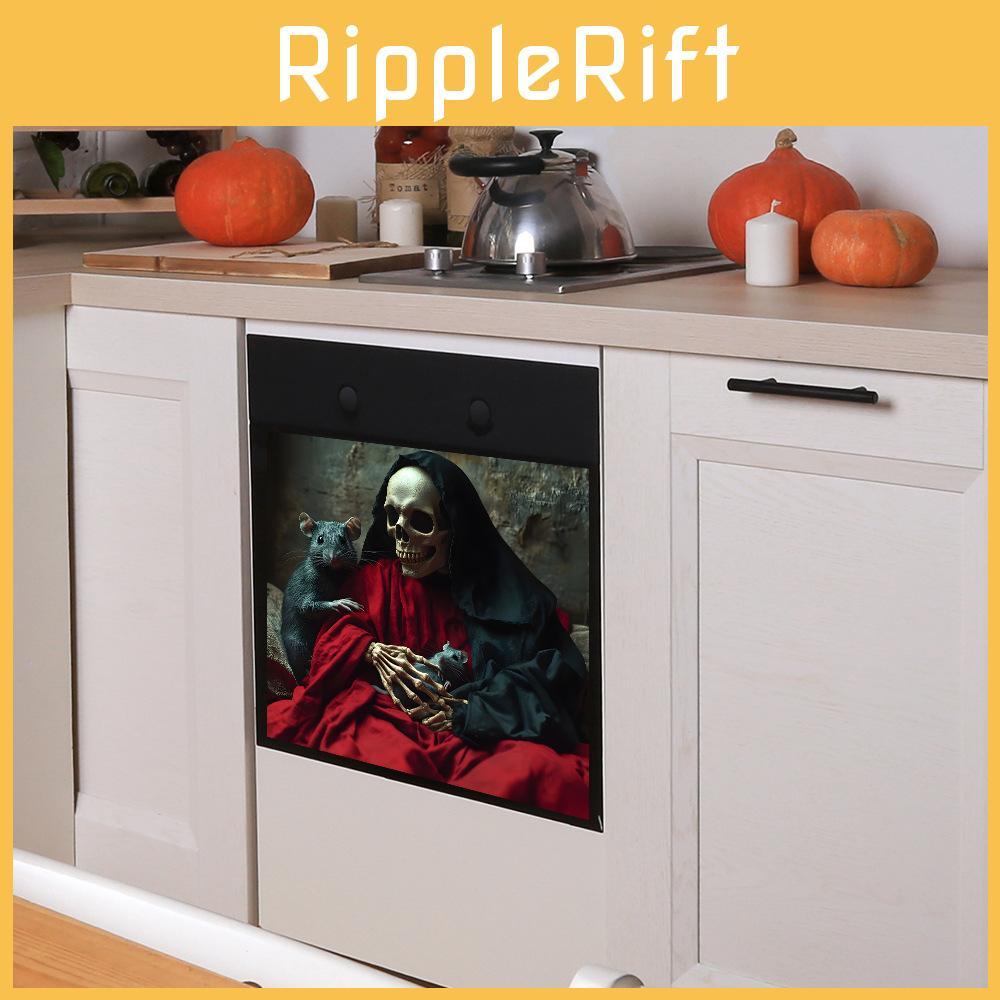 Moderner Minimalistischer Pvc Lachendes Skelett und Maus Wandaufkleber für Halloween Wohnzimmer Dekoration und Home Office