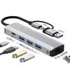Type-C 5-in-1 Docking Station with Gigabit Ethernet and Multi-Port Expansion for Laptops