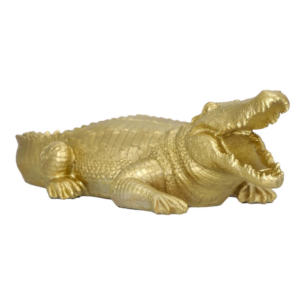 DECORAZIONE STATUETTA COCCODRILLO Victor oro 39cm