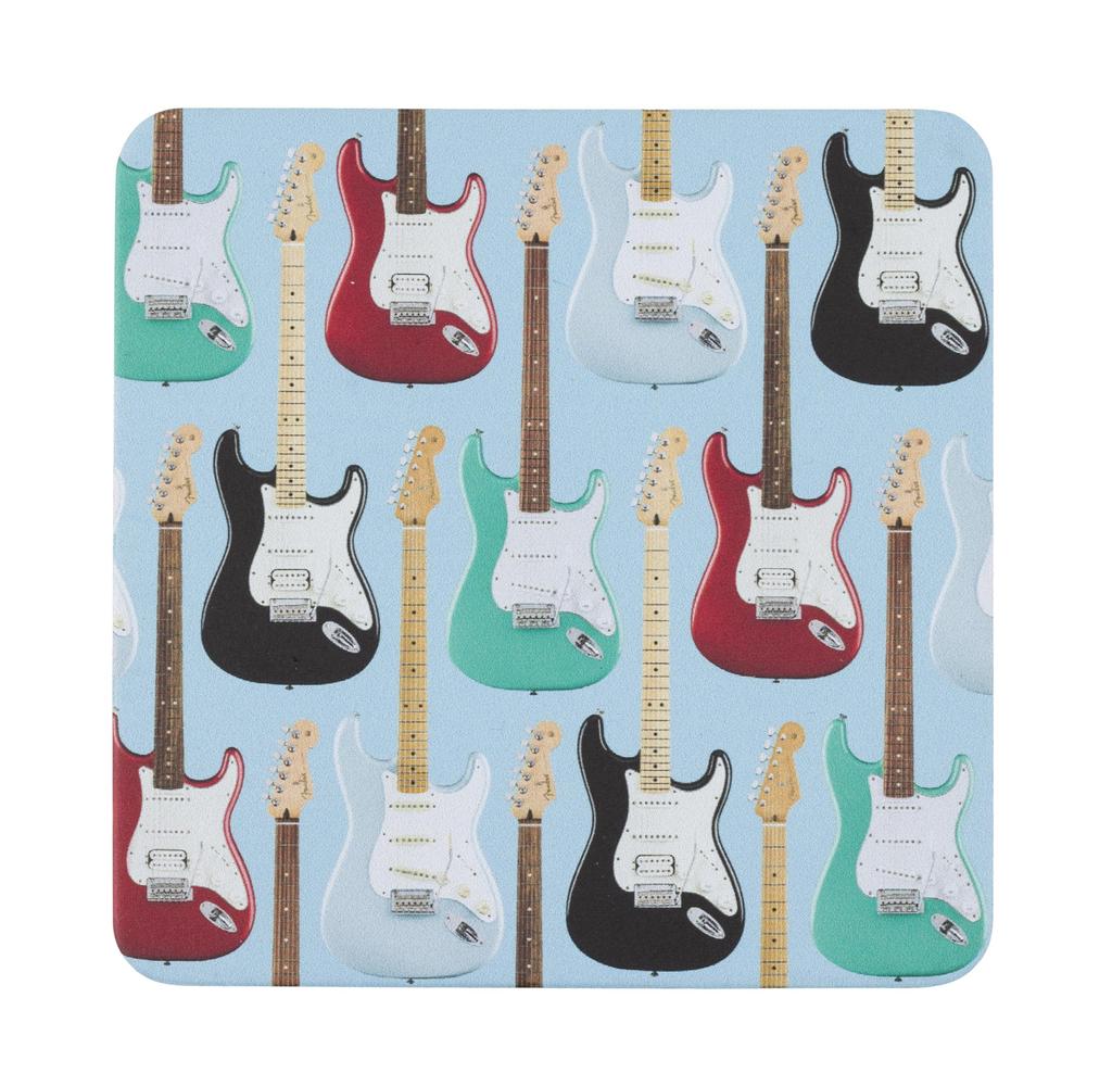 Fender Stratocaster Modern Design Coaster Set [100% Leather]