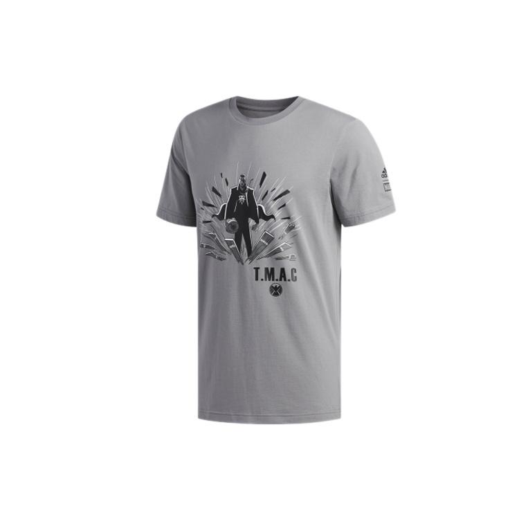 adidas x Marvel T-MAC NICK FURY The Avengers Basketball Short Sleeve Gray Men s DU6726 S