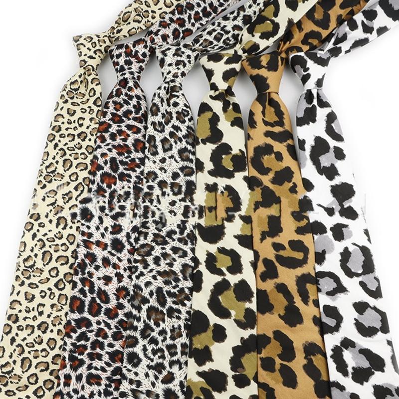 Fashionable Leopard Print Neck Tie For Men And Women Unisex Decorative Tie For Office And Party Gathering Accessory