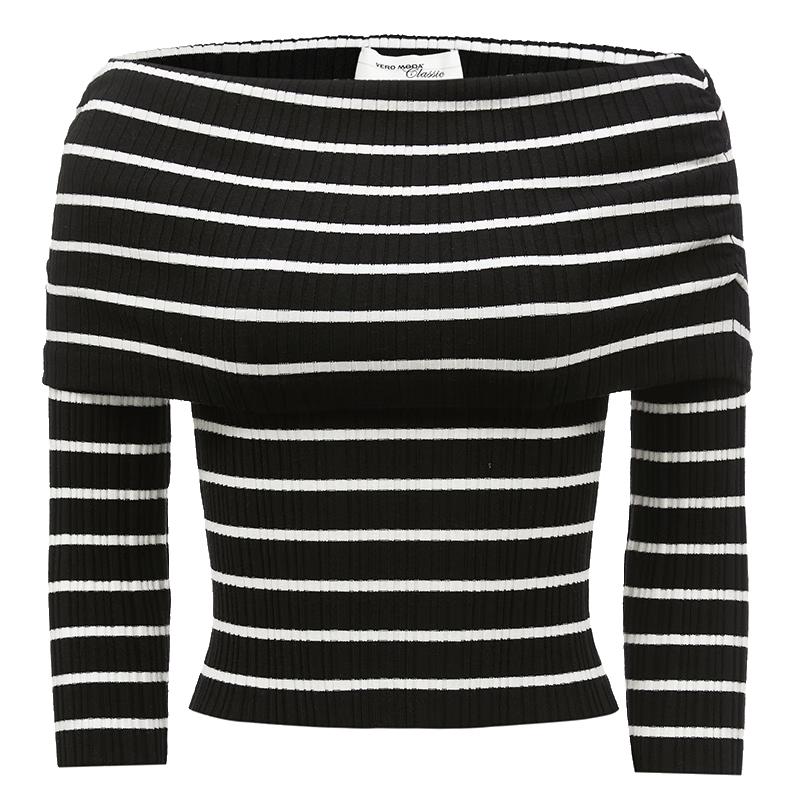 Vero Moda Women's Striped Off-Shoulder Knit Top