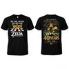 The Legend of Zelda 40th Anniversary Double Sided Print T Shirt Men Women Gothic Oversized T-shirts Casual Crew Neck Summer Tops